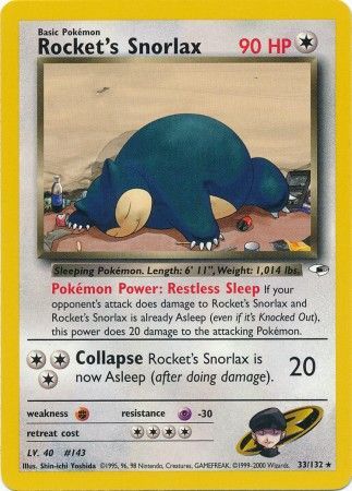 Rocket's Snorlax (33/132) [Gym Heroes Unlimited] | Anubis Games and Hobby