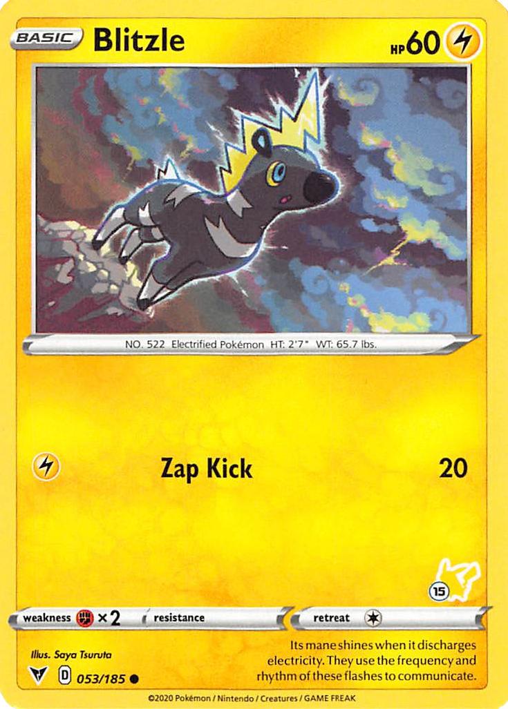 Blitzle (053/185) (Pikachu Stamp #15) [Battle Academy 2022] | Anubis Games and Hobby