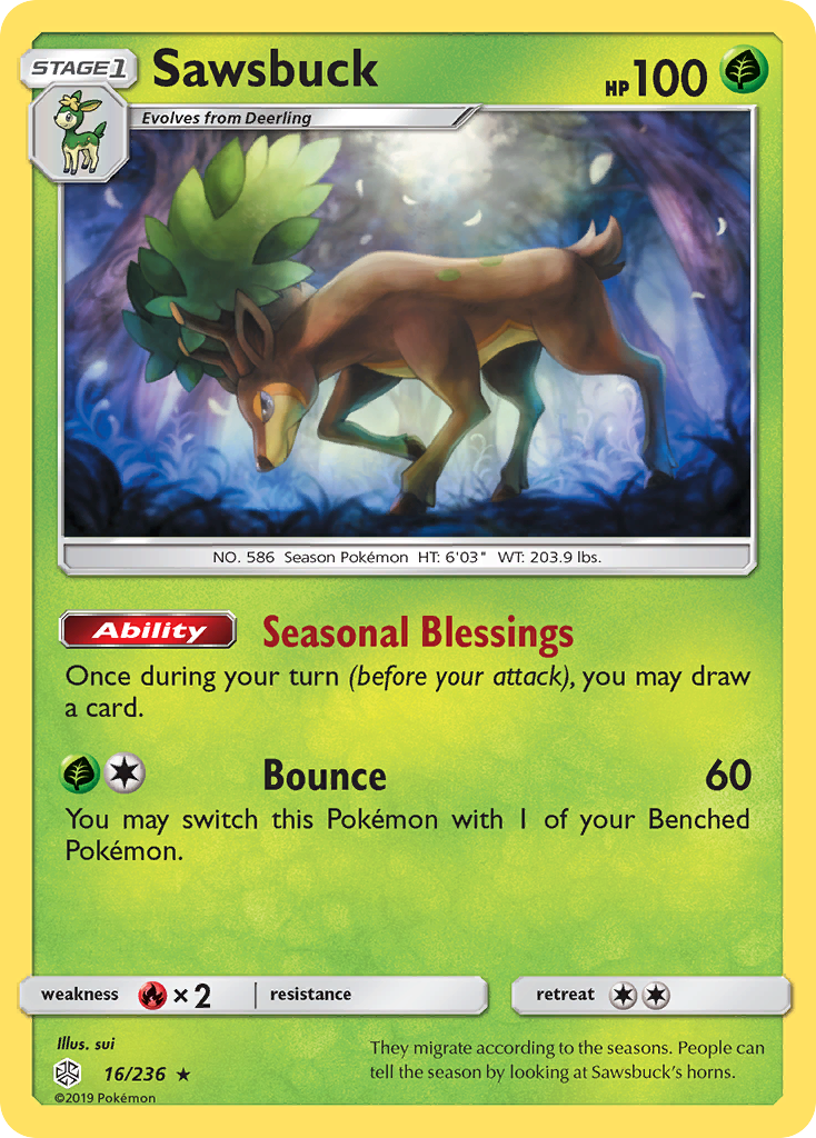 Sawsbuck (16/236) [Sun & Moon: Cosmic Eclipse] | Anubis Games and Hobby