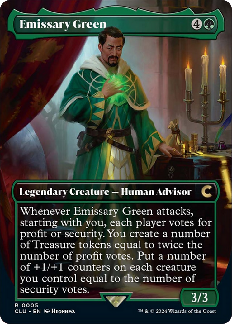 Emissary Green (Borderless) [Ravnica: Clue Edition] | Anubis Games and Hobby