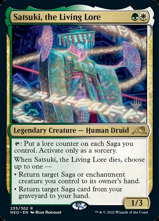 Satsuki, the Living Lore (Promo Pack) [Kamigawa: Neon Dynasty Promos] | Anubis Games and Hobby