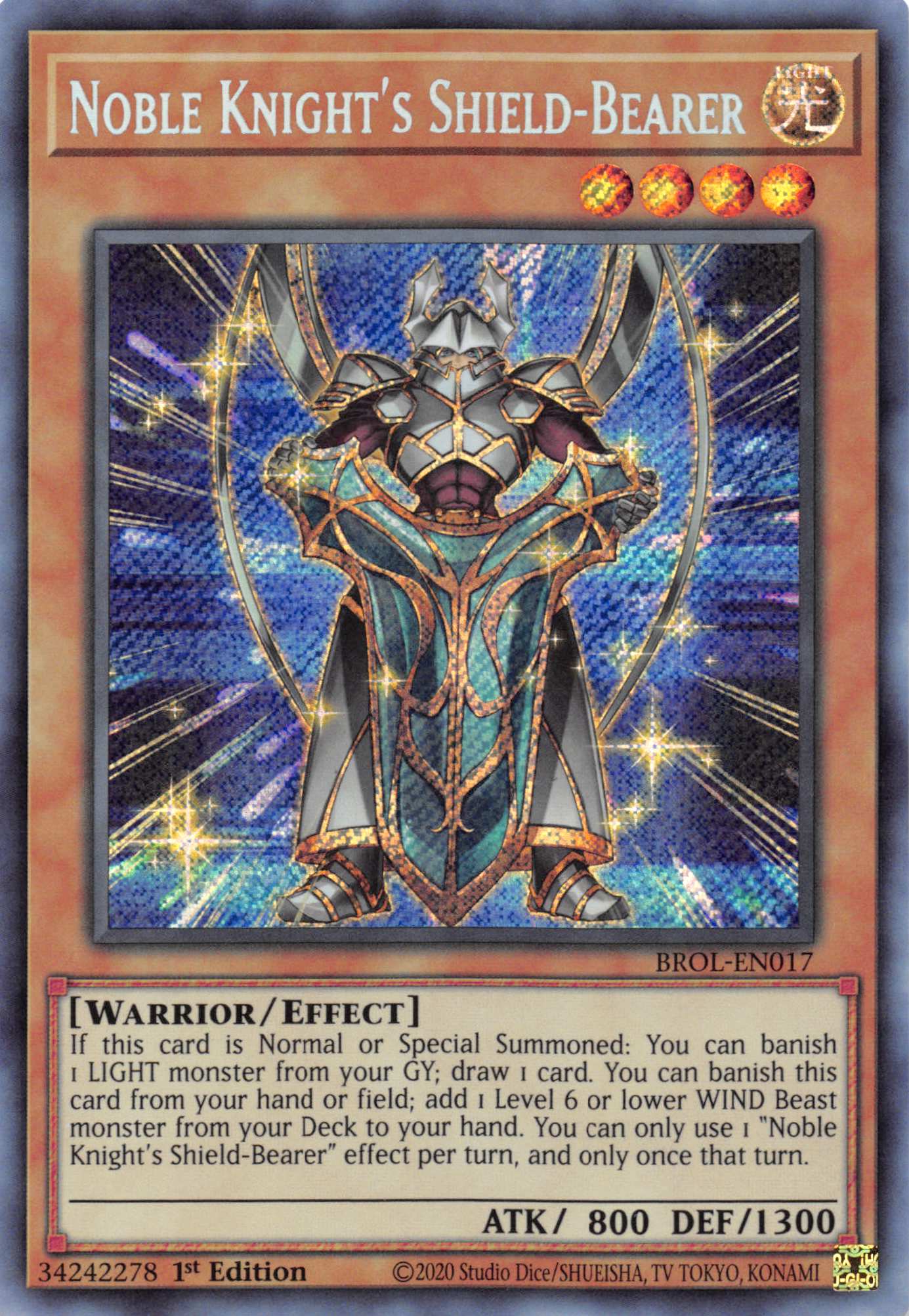 Noble Knight's Shield-Bearer [BROL-EN017] Secret Rare | Anubis Games and Hobby