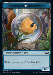 Fish // Rhino Warrior Double-Sided Token [Streets of New Capenna Tokens] | Anubis Games and Hobby