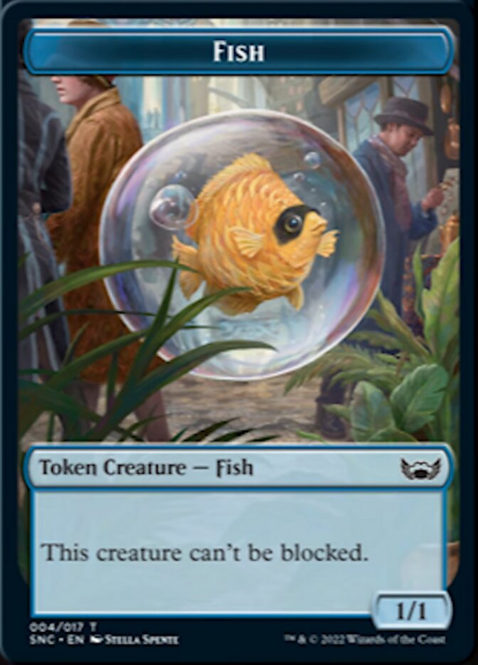 Fish // Angel Double-Sided Token [Streets of New Capenna Tokens] | Anubis Games and Hobby