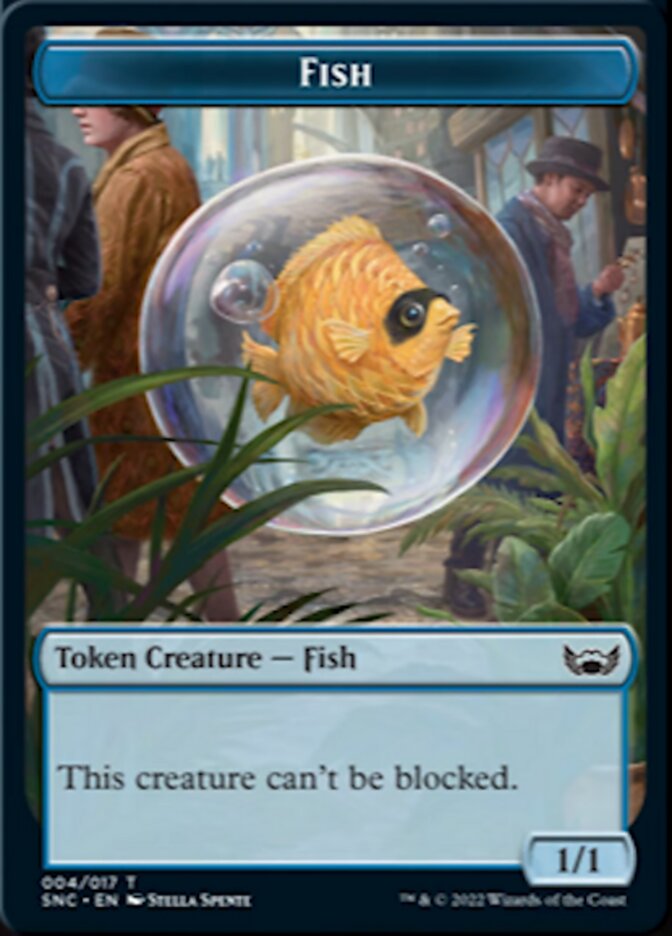 Clue // Fish Double-Sided Token [Streets of New Capenna Commander Tokens] | Anubis Games and Hobby