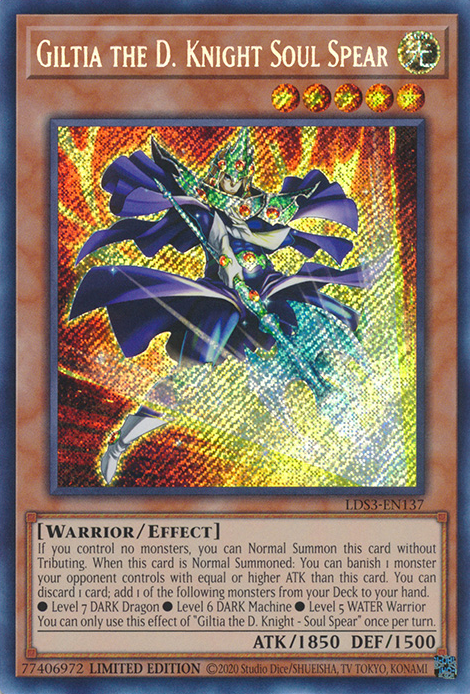 Giltia the D. Knight Soul Spear [LDS3-EN137] Secret Rare | Anubis Games and Hobby