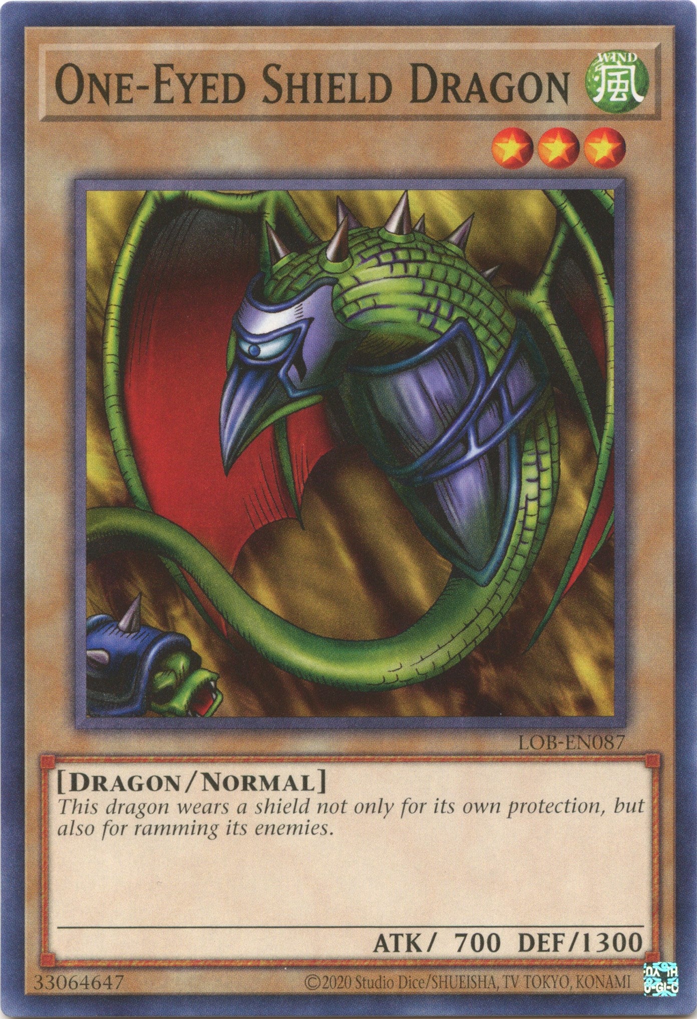 One-Eyed Shield Dragon (25th Anniversary) [LOB-EN087] Common | Anubis Games and Hobby