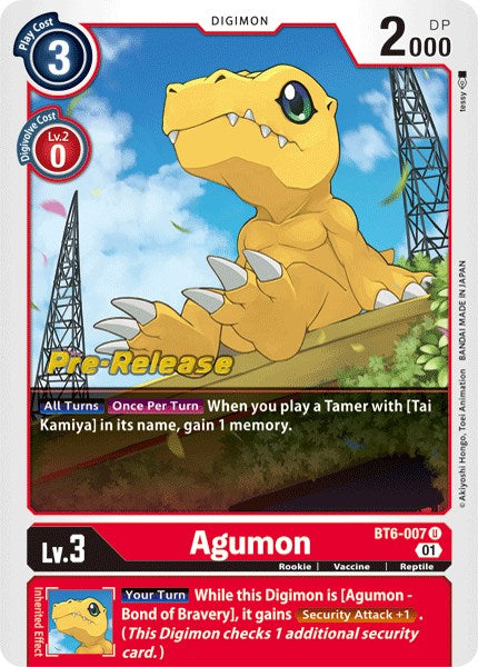 Agumon [BT6-007] [Double Diamond Pre-Release Cards] | Anubis Games and Hobby