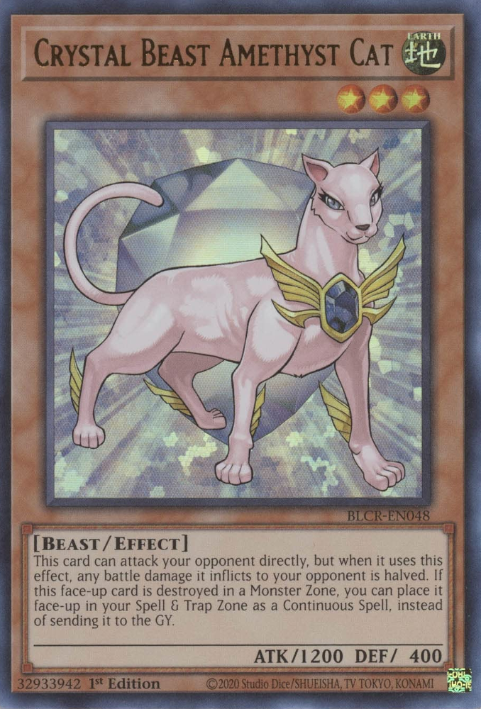 Crystal Beast Amethyst Cat [BLCR-EN048] Ultra Rare | Anubis Games and Hobby