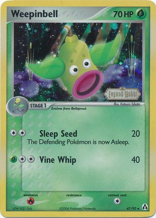 Weepinbell (47/92) (Stamped) [EX: Legend Maker] | Anubis Games and Hobby