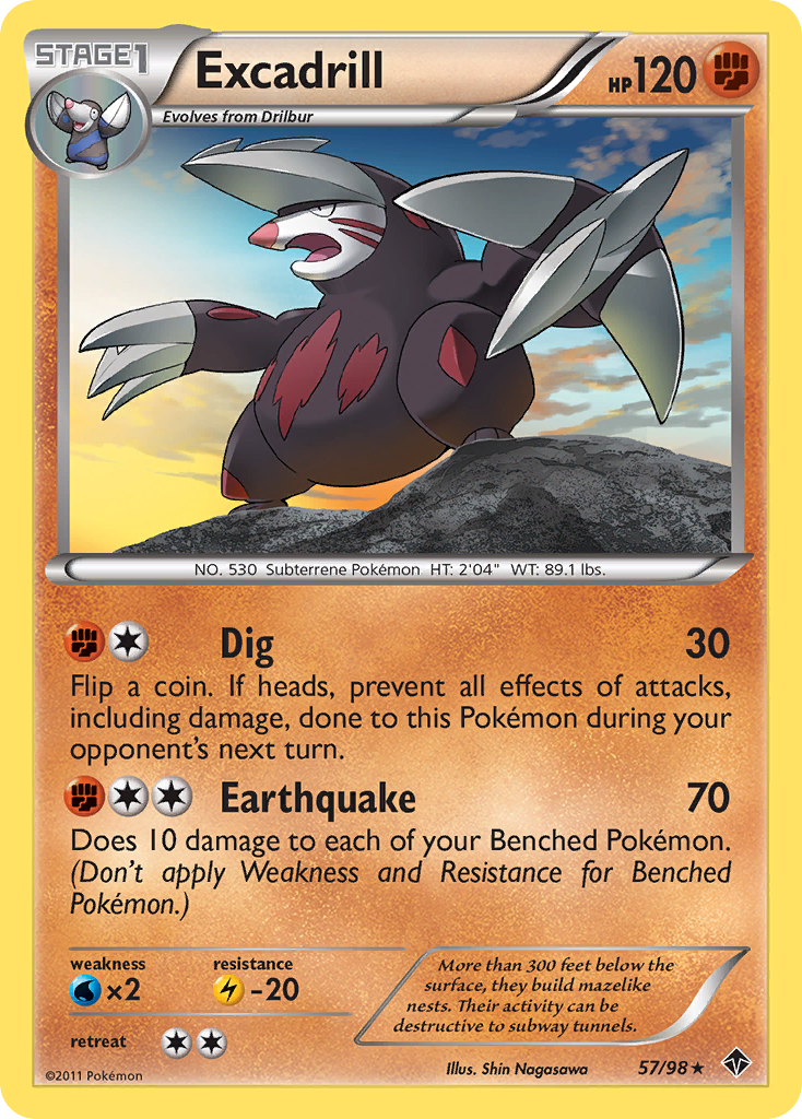 Excadrill (57/98) [Black & White: Emerging Powers] | Anubis Games and Hobby