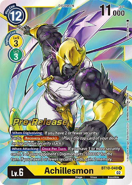 Achillesmon [BT10-040] [Xros Encounter Pre-Release Cards] | Anubis Games and Hobby