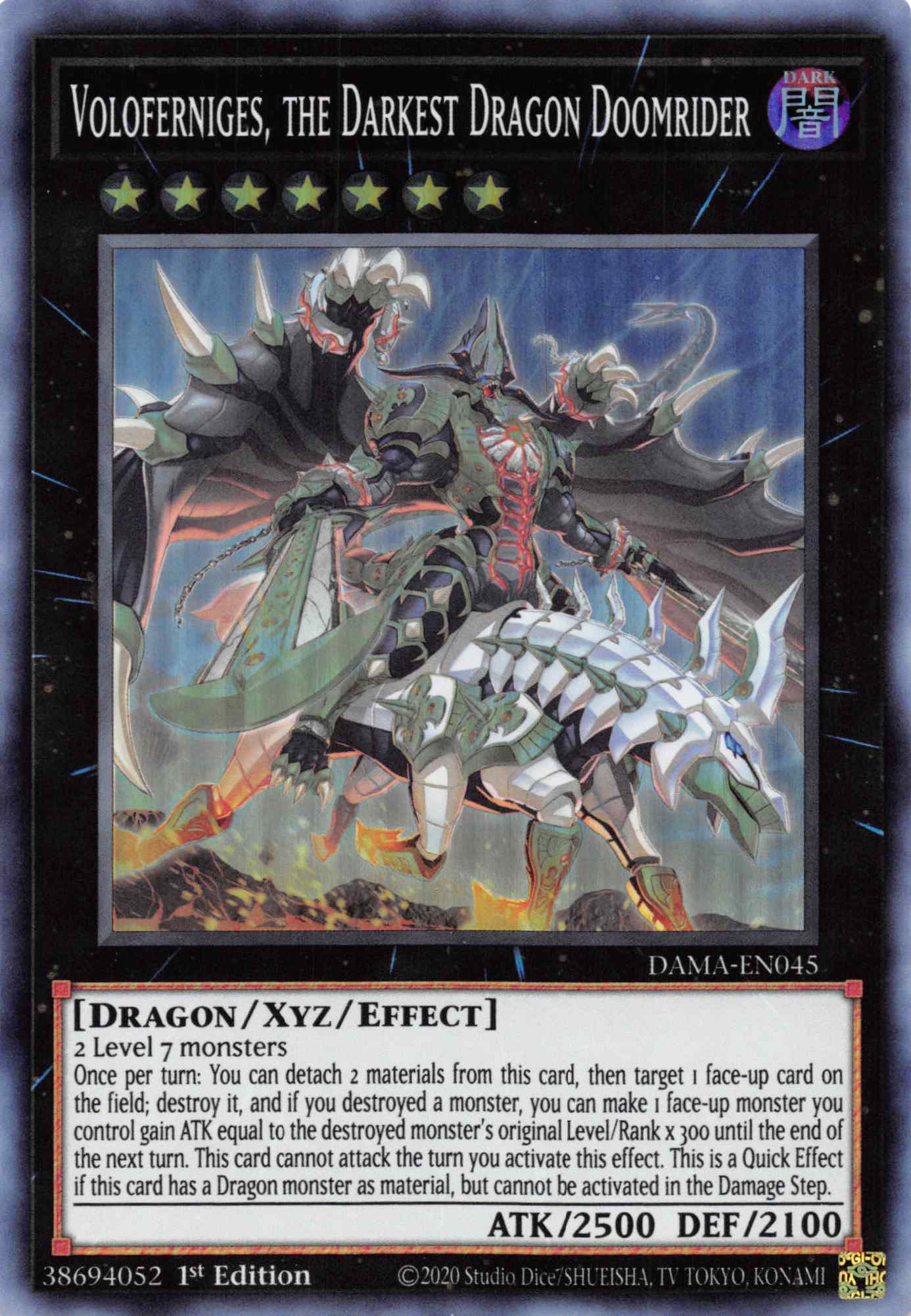 Voloferniges, the Darkest Dragon Doomrider [DAMA-EN045] Super Rare | Anubis Games and Hobby