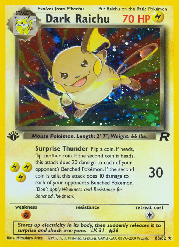 Dark Raichu (83/82) [Team Rocket 1st Edition] | Anubis Games and Hobby