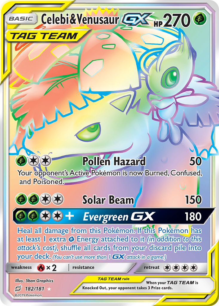 Celebi & Venusaur GX (182/181) [Sun & Moon: Team Up] | Anubis Games and Hobby