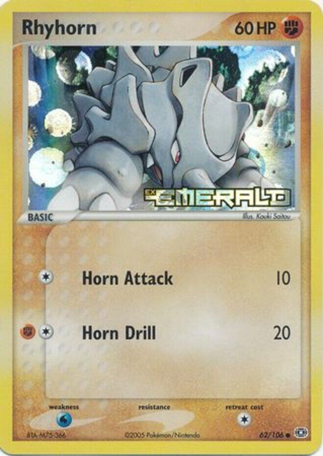 Rhyhorn (62/106) (Stamped) [EX: Emerald] | Anubis Games and Hobby