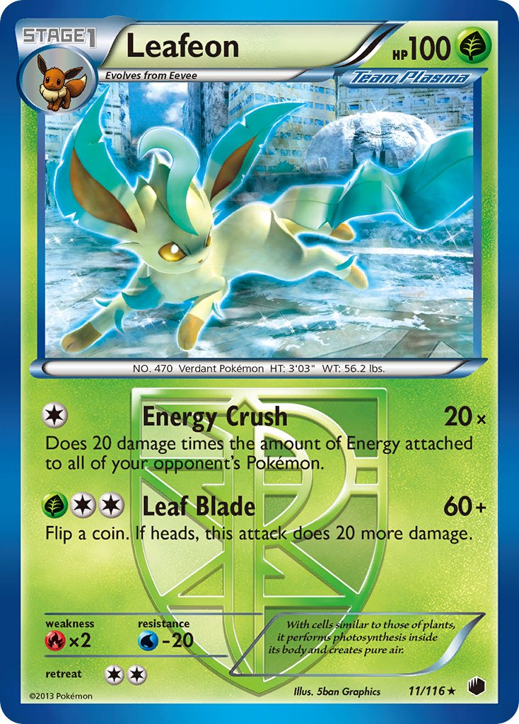 Leafeon (11/116) (Theme Deck Exclusive) [Black & White: Plasma Freeze] | Anubis Games and Hobby