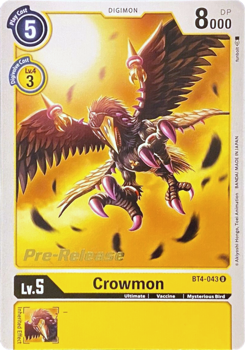 Crowmon [BT4-043] [Great Legend Pre-Release Promos] | Anubis Games and Hobby