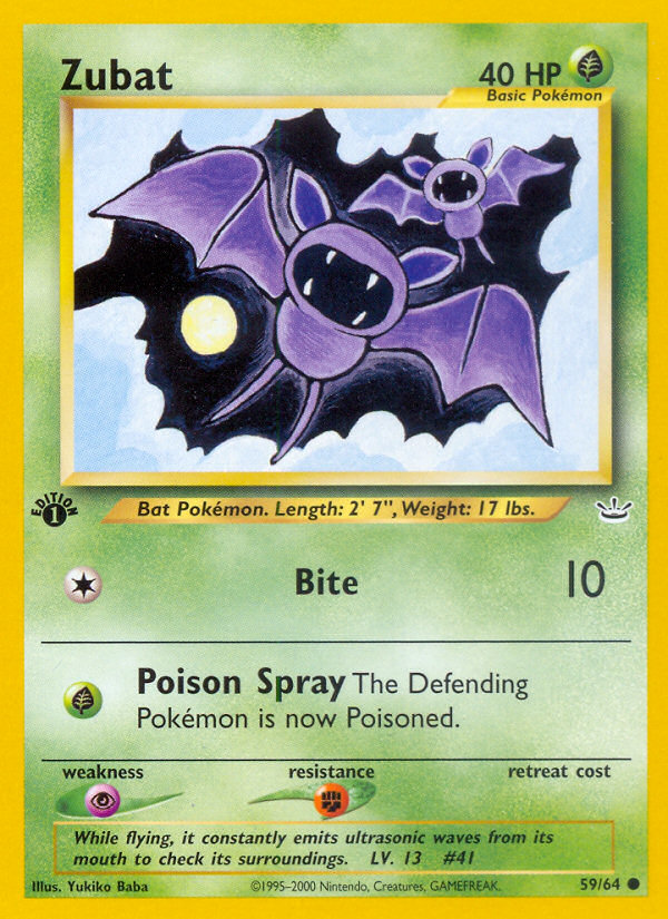 Zubat (59/64) [Neo Revelation 1st Edition] | Anubis Games and Hobby