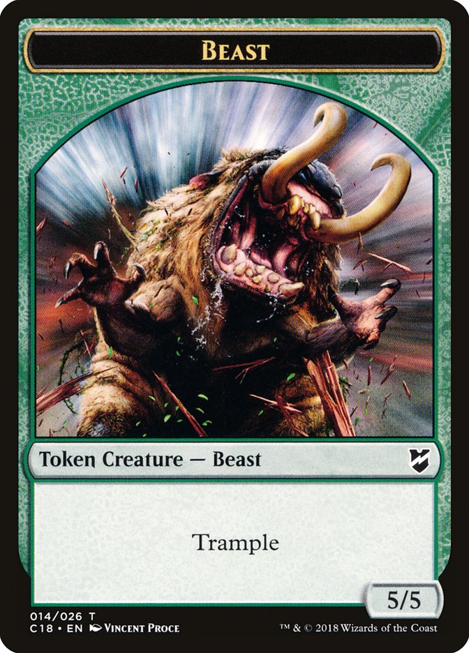 Beast Token (014/026) [Commander 2018 Tokens] | Anubis Games and Hobby