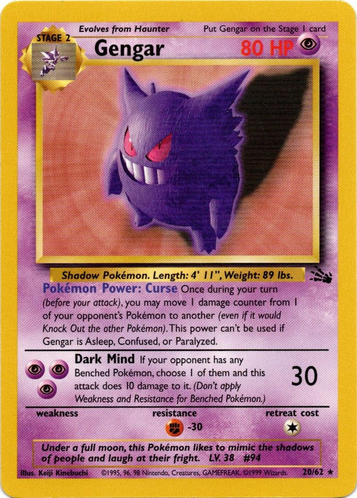 Gengar (20/62) [Fossil Unlimited] | Anubis Games and Hobby