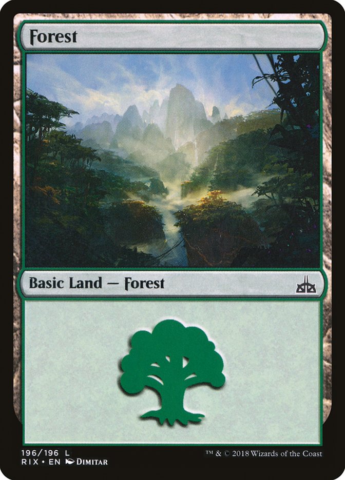 Forest (196) [Rivals of Ixalan] | Anubis Games and Hobby