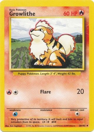 Growlithe (28/102) [Base Set Unlimited] | Anubis Games and Hobby