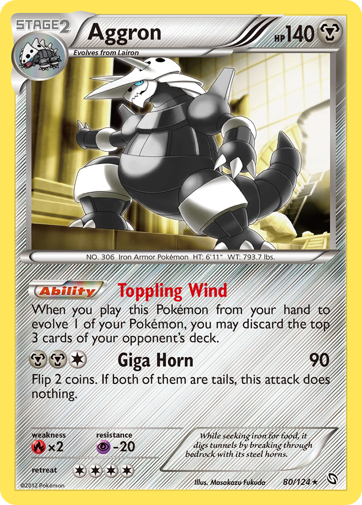 Aggron (80/124) [Black & White: Dragons Exalted] | Anubis Games and Hobby