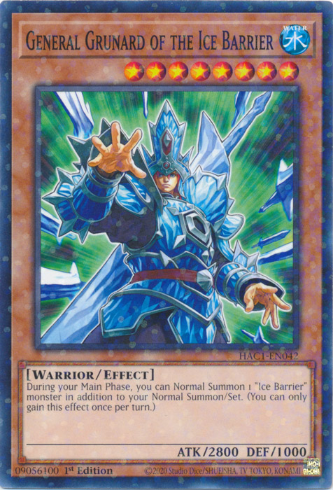 General Grunard of the Ice Barrier (Duel Terminal) [HAC1-EN042] Common | Anubis Games and Hobby