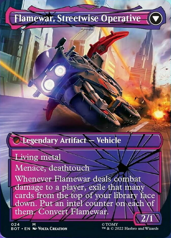 Flamewar, Brash Veteran // Flamewar, Streetwise Operative (Shattered Glass) [Transformers] | Anubis Games and Hobby