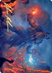 Aegar, the Freezing Flame (Gold-Stamped Signature) [Kaldheim Art Series] | Anubis Games and Hobby