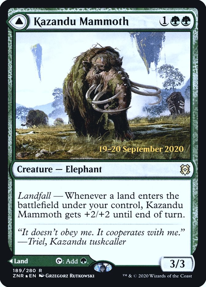 Kazandu Mammoth // Kazandu Valley [Zendikar Rising Prerelease Promos] | Anubis Games and Hobby