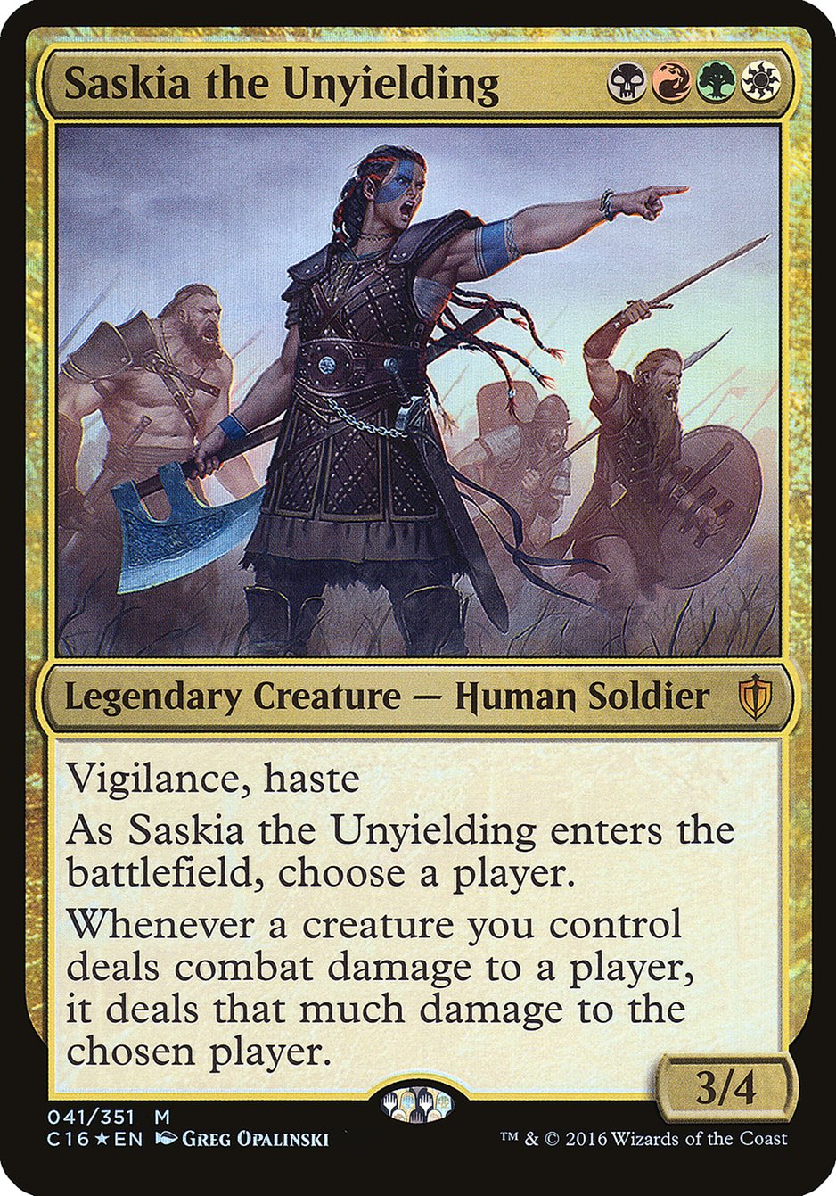 Saskia the Unyielding (Oversized) [Commander 2016 Oversized] | Anubis Games and Hobby