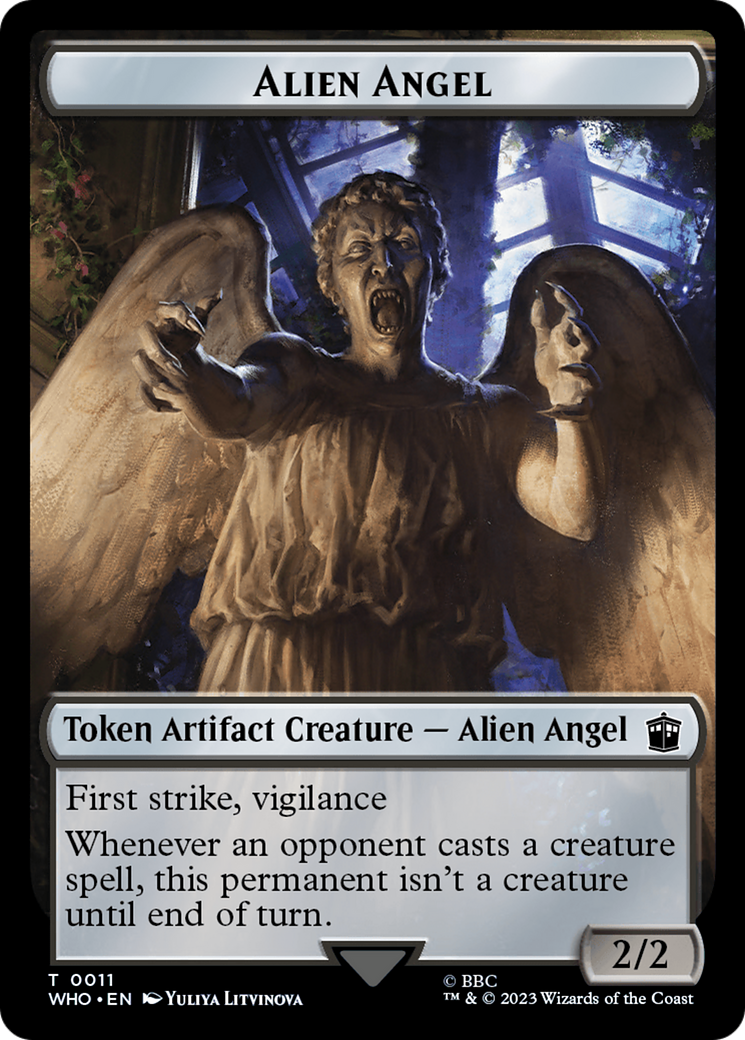 Alien Angel // Alien Warrior Double-Sided Token [Doctor Who Tokens] | Anubis Games and Hobby