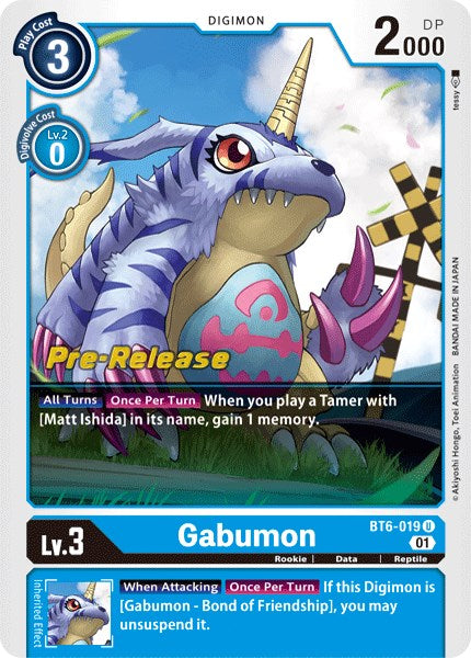 Gabumon [BT6-019] [Double Diamond Pre-Release Cards] | Anubis Games and Hobby