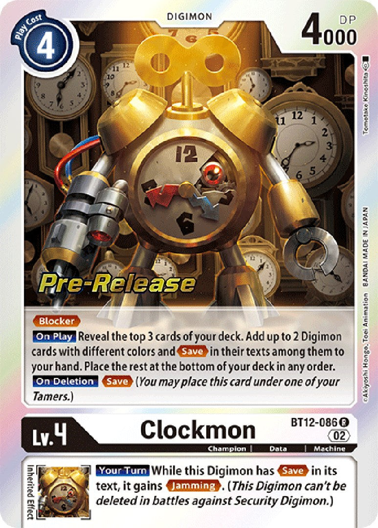 Clockmon [BT12-086] [Across Time Pre-Release Cards] | Anubis Games and Hobby