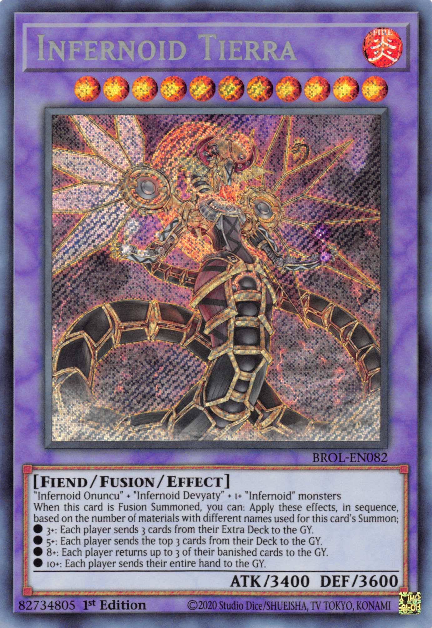 Infernoid Tierra [BROL-EN082] Secret Rare | Anubis Games and Hobby