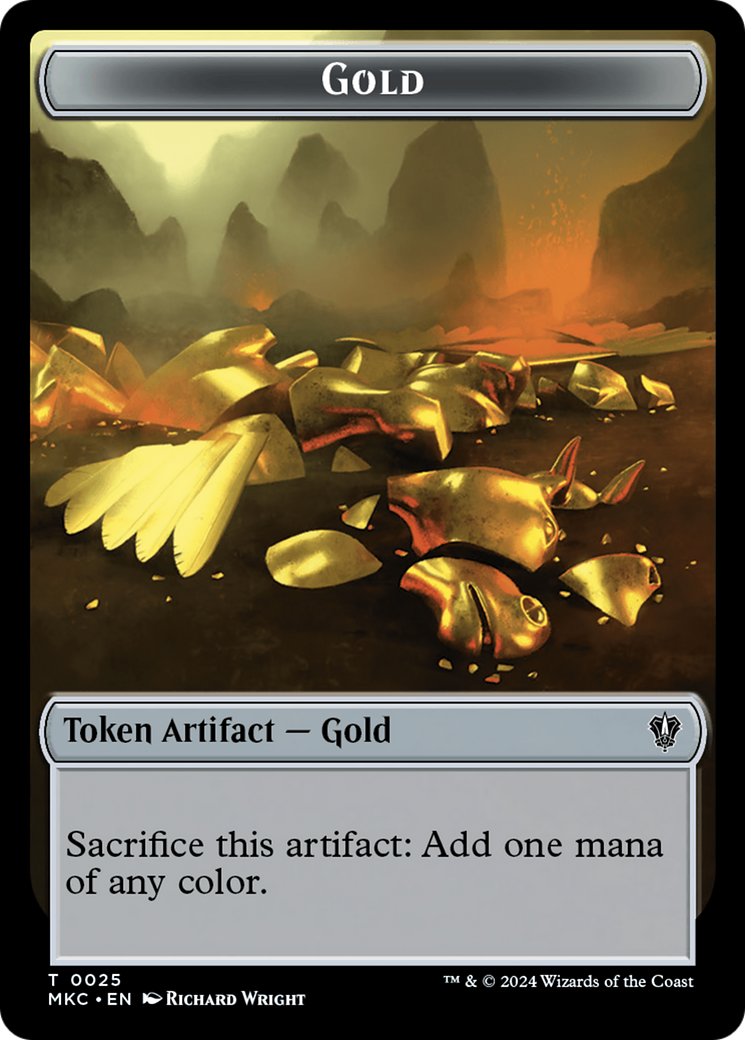 Gold // Treasure Double-Sided Token [Murders at Karlov Manor Commander Tokens] | Anubis Games and Hobby