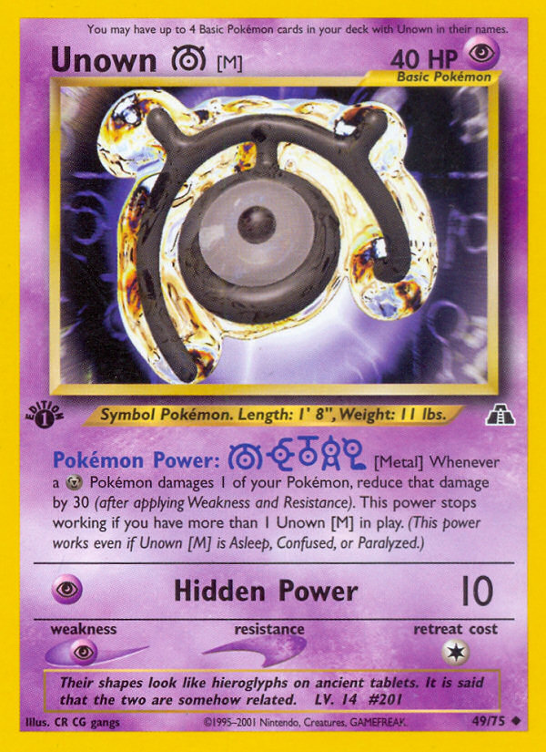 Unown [M] (49/75) [Neo Discovery 1st Edition] | Anubis Games and Hobby