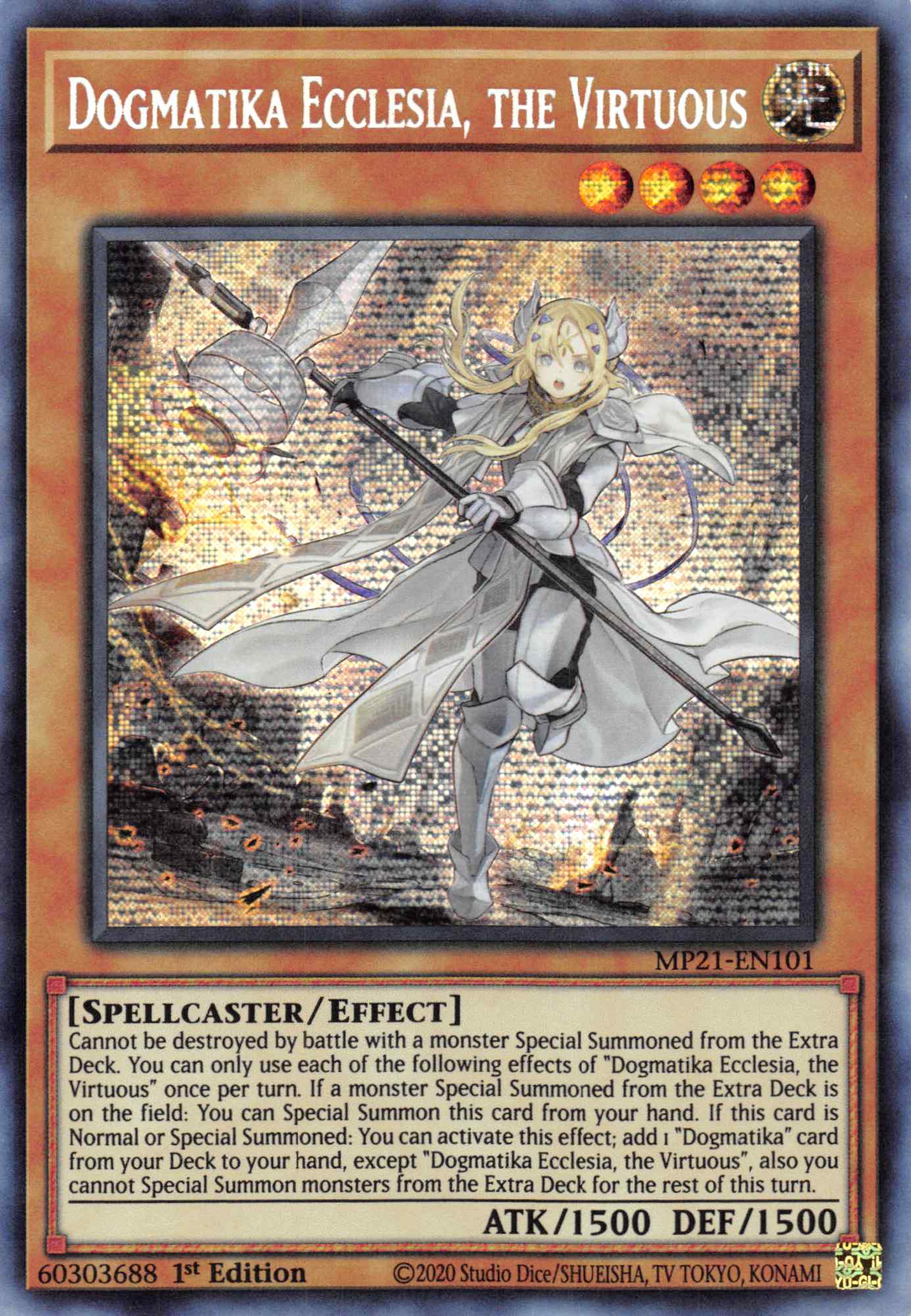 Dogmatika Ecclesia, the Virtuous [MP21-EN101] Prismatic Secret Rare | Anubis Games and Hobby