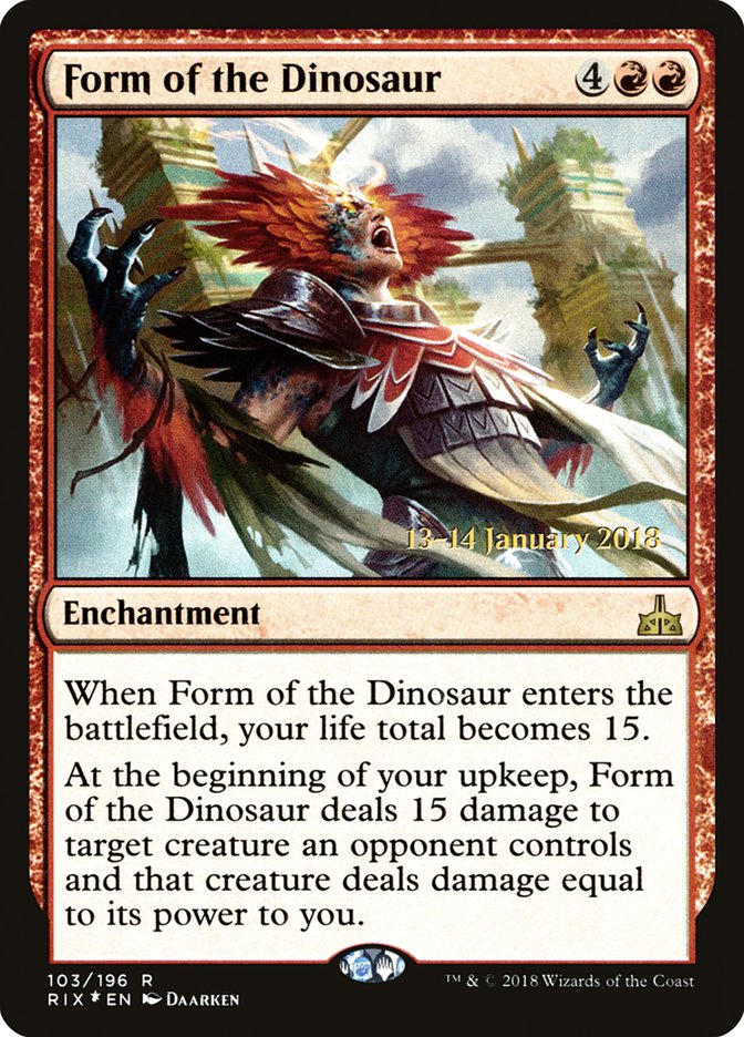 Form of the Dinosaur [Rivals of Ixalan Prerelease Promos] | Anubis Games and Hobby