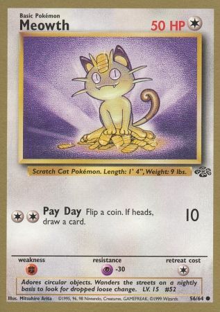 Meowth (56/64) (Gold Bordered Promo) [Jungle Unlimited] | Anubis Games and Hobby