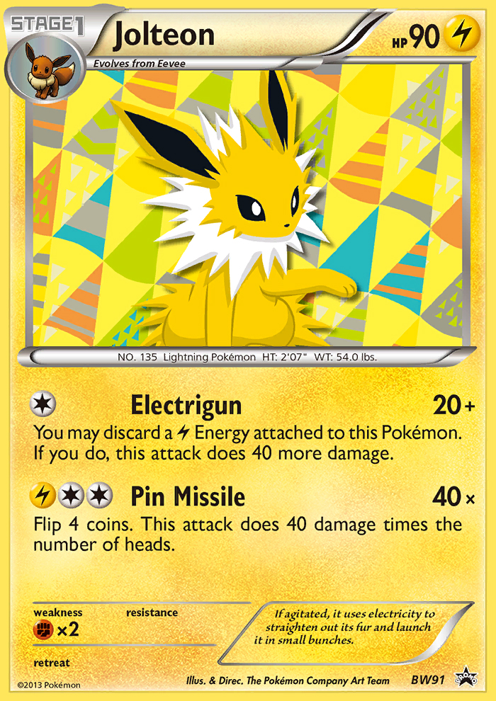 Jolteon (BW91) [Black & White: Black Star Promos] | Anubis Games and Hobby