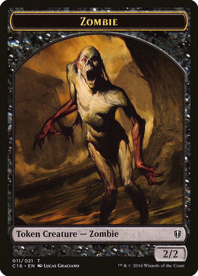 Elf Warrior // Zombie Double-Sided Token [Commander 2016 Tokens] | Anubis Games and Hobby