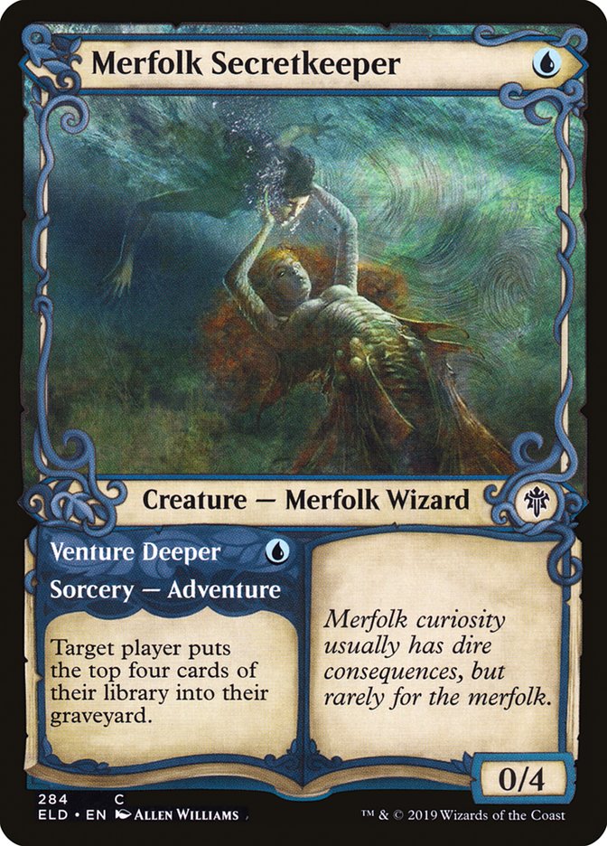 Merfolk Secretkeeper // Venture Deeper (Showcase) [Throne of Eldraine] | Anubis Games and Hobby