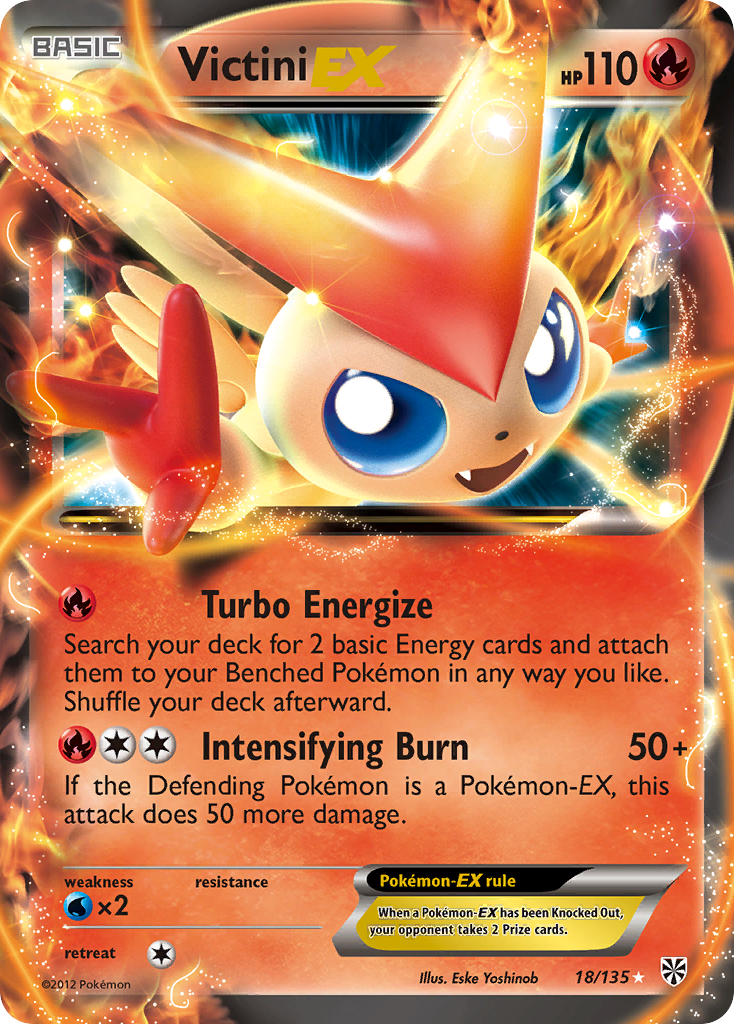 Victini EX (18/135) [Black & White: Plasma Storm] | Anubis Games and Hobby