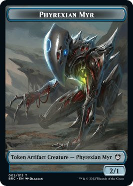 Scrap // Phyrexian Myr Double-Sided Token [The Brothers' War Commander Tokens] | Anubis Games and Hobby