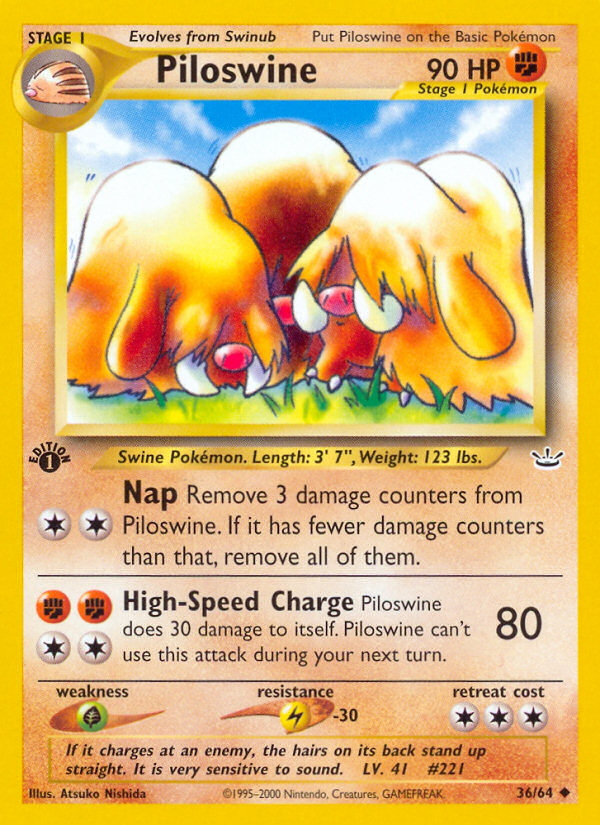 Piloswine (36/64) [Neo Revelation 1st Edition] | Anubis Games and Hobby