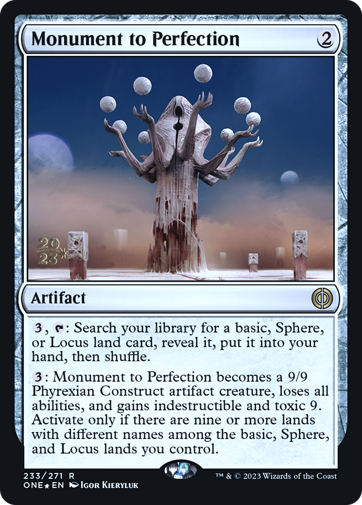 Monument to Perfection [Phyrexia: All Will Be One Prerelease Promos] | Anubis Games and Hobby