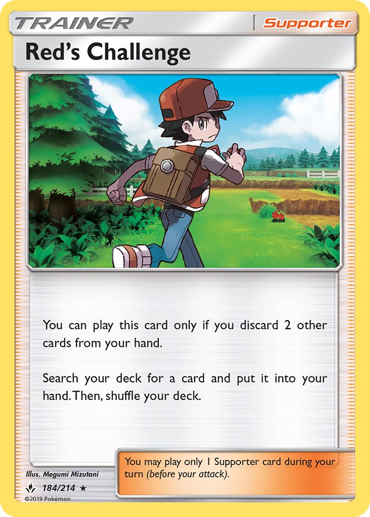 Red's Challenge (184/214) (Theme Deck Exclusive) [Sun & Moon: Unbroken Bonds] | Anubis Games and Hobby